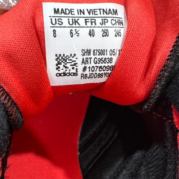 Adidas Women's Black and Red Paisley Sneakers - Picture 6 of 6